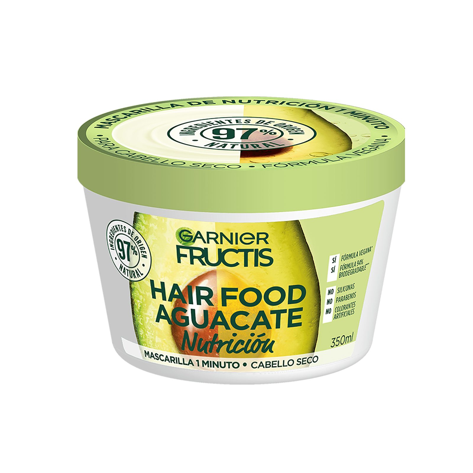 mascarilla de aguacate tarro parte de adelante